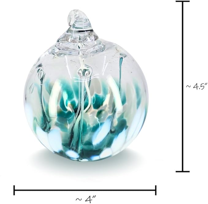 Luke Adams Handmade Glass Gazing Balls for Garden on Clearance – Hand Blown Glass Gazing Ball for Yard Décor – Decorative Garden Globe (Waterfall)