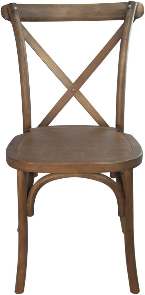 EMMA + OLIVER 2-Pack Light Brown X-Back Chair