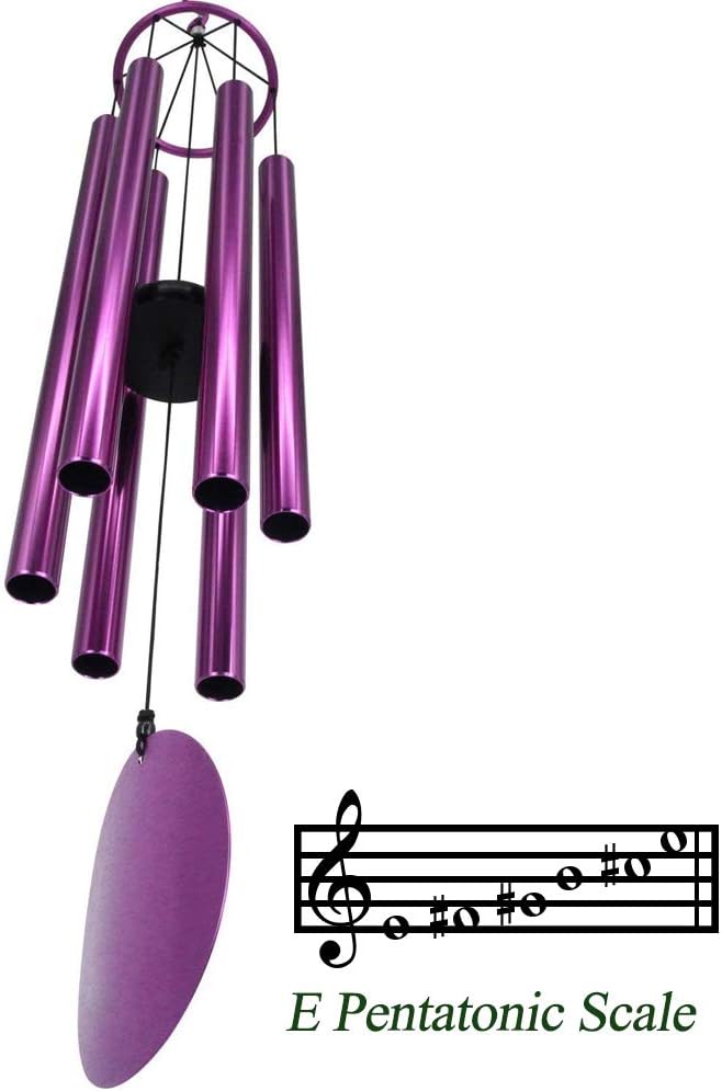Memorial Wind Chimes Outdoor Large Deep Tone,36 Inch Wind Chimes Unique Tuned Relaxing Soothing Melody,Sympathy WindChimes for Mom,Dad,Garden, Yard, Patio, Porch,Home Decoration and Gift,(Purple)