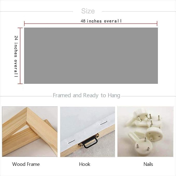 Arjun Brooklyn Bridge Wall Art Modern New York City Abstract Canvas Cityscape NY Painting Large Framed Colorful NYC Skyline Textured Picture for Living Room Bedroom Home Office Wall Decor, 48"x24"