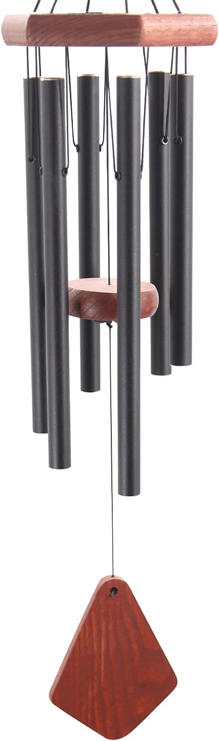 Small Wind Chimes for Outside, Wind Chimes Outdoor Tuned Soothing Melody, Wind Chime for Mom/Housewarming, Black WindChimes Outdoors Decoration.