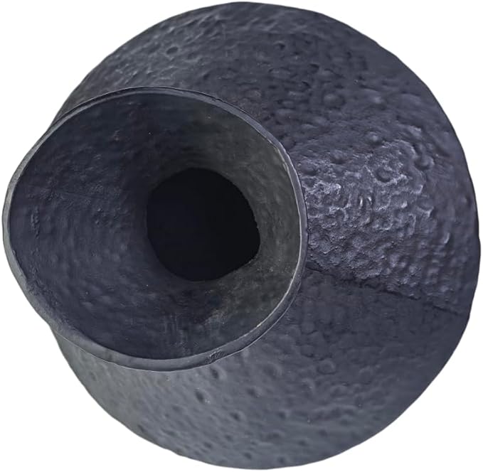 Cast Iron Decorative Vase, Dried Flower Rustic Vases, Wabi Sabi Vase for Modern Home Decor, Living Room, Shelf Decor, Enterway, Wedding, Office, Table, Bedroom, Kitchen, 8.86" H (Black)