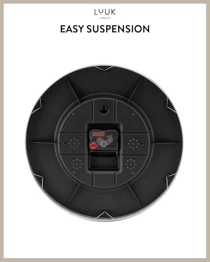 LUUK LIFESTYLE 10” Quartz Wall Clock with Silent Movement, Timeless Scandinavian Design, Kitchen Wall Clock, Decoration for Children's Room, Yellow and Silver