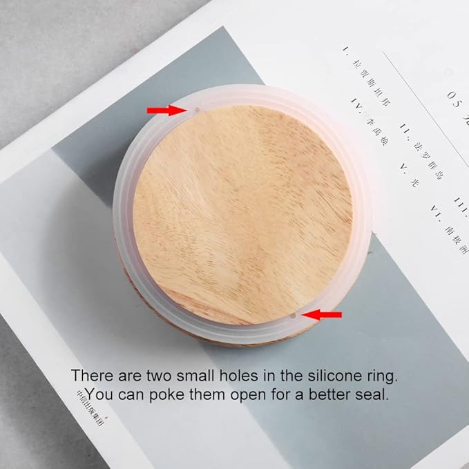 Sweejar Kitchen Canisters Ceramic Food Storage Jar Set, Stackable Containers with Airtight Seal Wooden Lid for Serving Ground Coffee, Tea, Herbs, Grains, Sugar, Salt - Set of 4 (White)