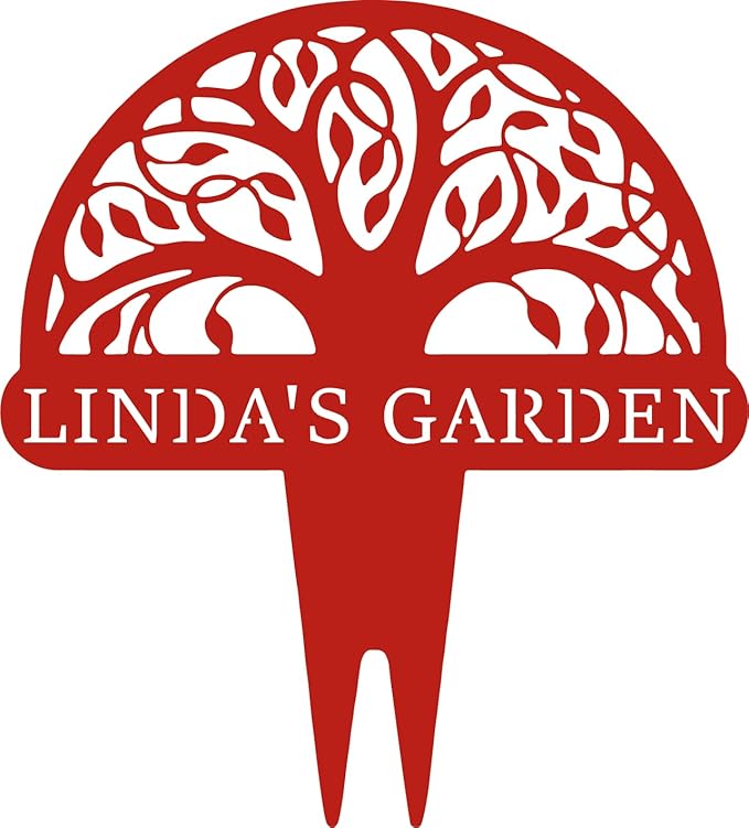 Personalized Tree of Life Metal Garden Sign with Stake, Custom Family Name Sign for Outdoor, Nature Lover Gift