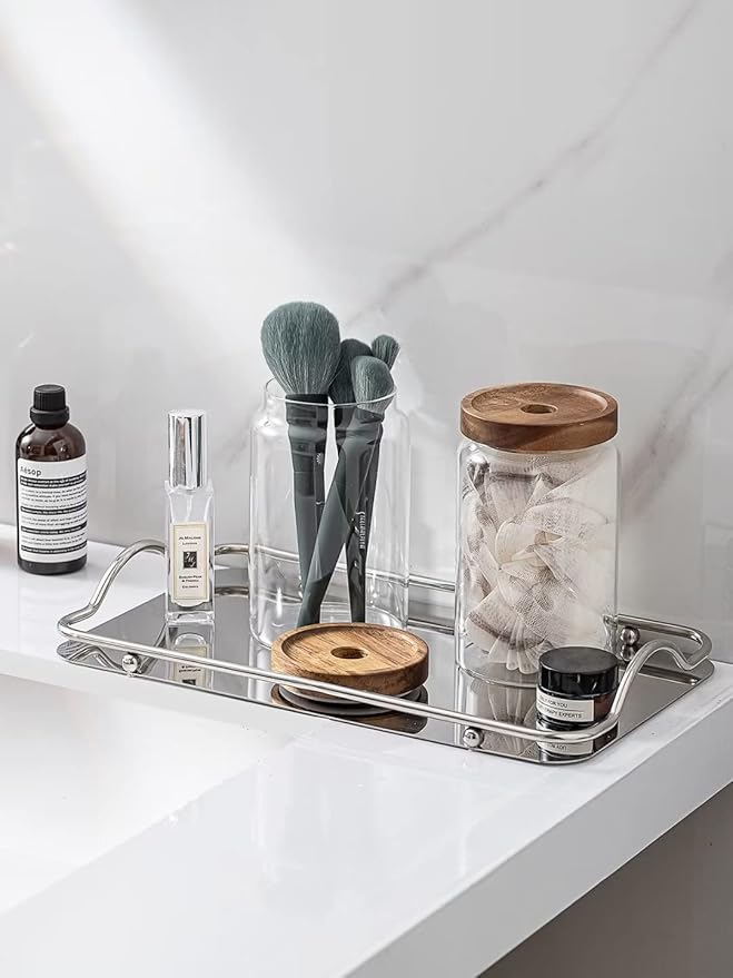 Kanwone Glass Storage Containers Set of 6, 28 Ounce Airtight Food Storage Containers with Bamboo lids, Clear Glass Jars for Pantry, kitchen, Flour, Sugar, Tea, Coffee, Snack, Cookies, Spice and Herbs