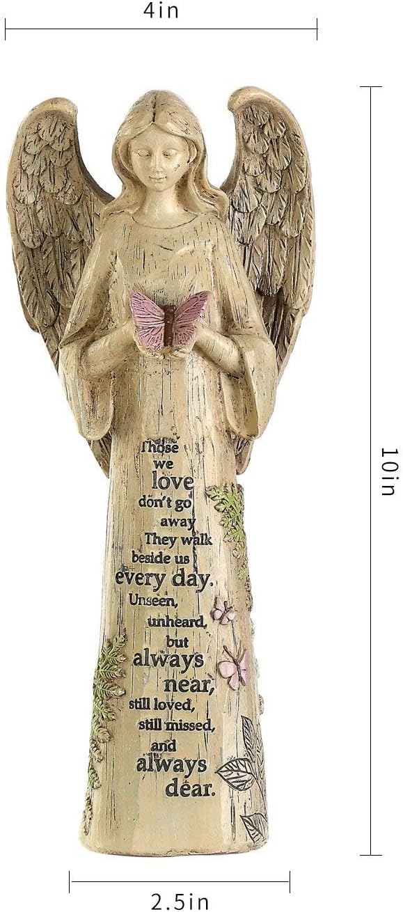 Topadorn Garden Statuary Outdoor Praying Angel Resin Figurines,Collectible Sculptures,10" H