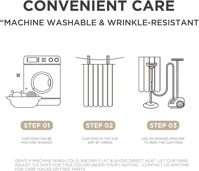 Joydeco 100% Blackout Pleated Curtains, Linen Window Curtains 2 Panel Sets 108 inches Long, Thermal Insulated Darkening Drapes for Bedroom(Bleached Sand,40'' Wx108'' L)