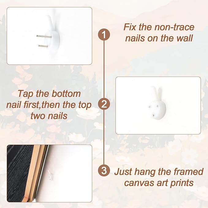 Aurlan Boho Mountain Sunset Landscape Framed Wall Art(16"x24"), 3PCS Large Wildflowers Meadow Canvas Artwork, Colorful Abstract Watercolor Nature Forest Scenery Decor for Home Office Bedroom