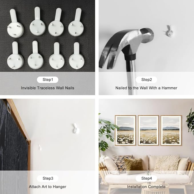 HPNIUB Flowers Wall Art Canvas White Daisy Floral Painting, Rustic Field Landscape Picture, Modern Framed Artwork for Living Room Bedroom Bathroom Dinning Room Office Home Decor Gifts-16 x24 x3