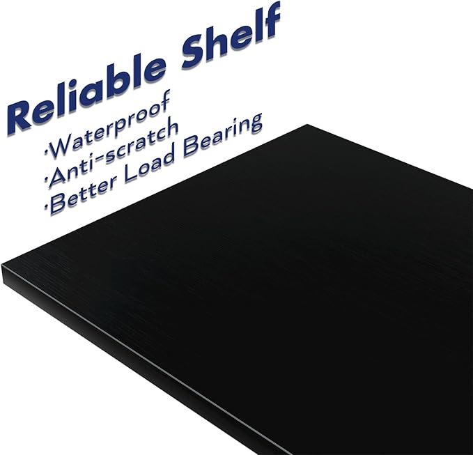 NUMENN Bookshelf, 6 Tier Bookshelves, Home Office Bookcase Shelf Storage Organizer, Free Standing Storage Shelving Unit for Bedroom, Living Room and Home Office, Black