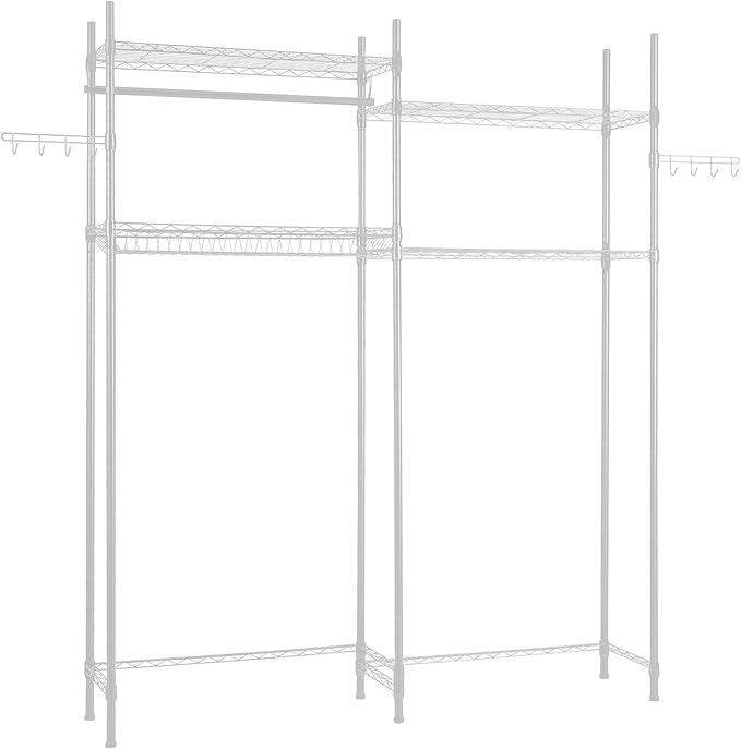 VEVOR Over The Washer and Dryer Storage Shelf, 4 Tier Laundry Room Drying Rack with Hanger Rod and Hooks, Adjustable Over Washer and Dryer Shelves, Laundry Room Shelf Storage Space Saver, White