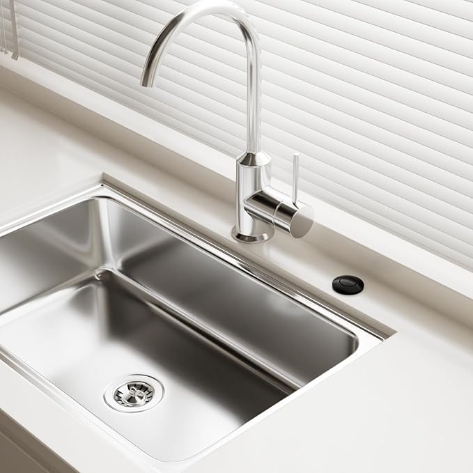 APIELE Garbage Disposal Air Switch Kit, Sink Top Push Button Switch for Food Waste Disposer, UL Listed 3.6" Long On/Off Air Button (Matte Black)