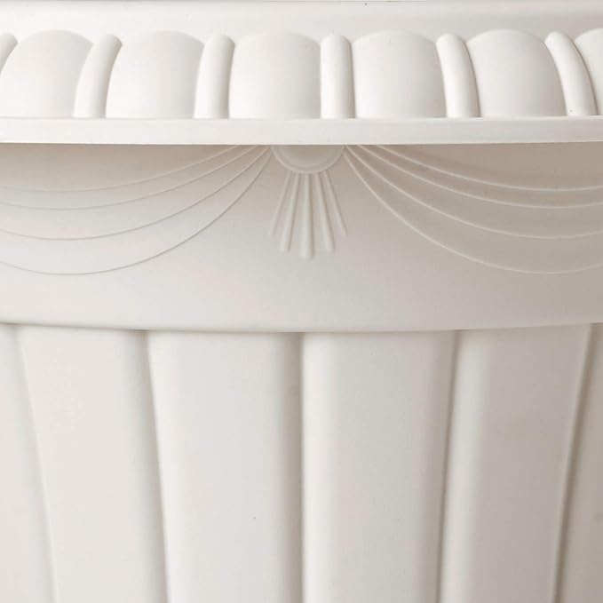 PL00TP Classic Traditional Plastic Urn Planter Indoor/Outdoor, 16" x 18", Taupe