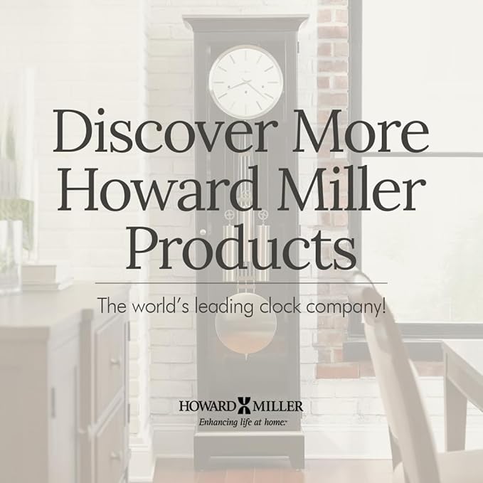 Howard Miller Paulina Wall Clock, Gray Finishes with Golden Pendulum & Quartz Movement, Classic Round White Dial with Roman Numeral Perfect for Home Decor, Living Room & Office Wall Mount