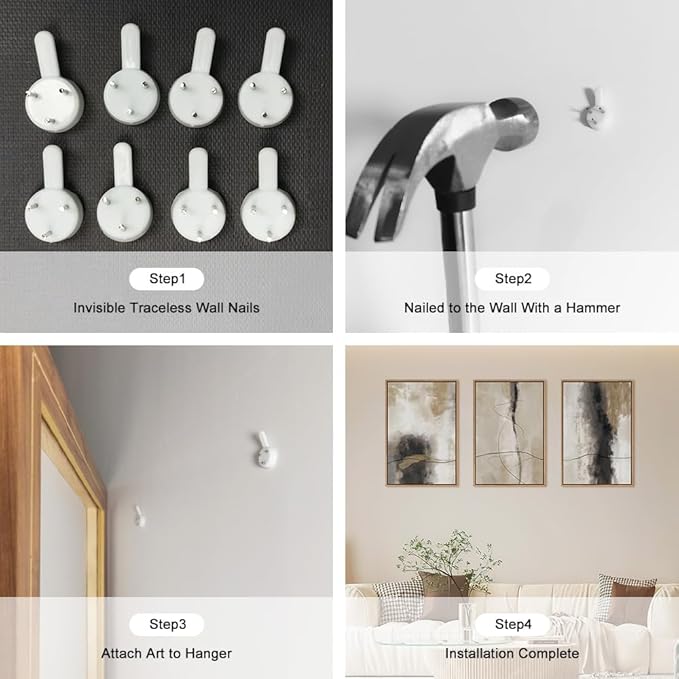 HPINUB Large Modern Abstract Framed Canvas Wall Art Set,Geometric Line Black White and Beige Textured Wall decor Neutral Gray Minimalist Art Print for Living Room,Bedroom,Dining Room,Office -16"x24"x3