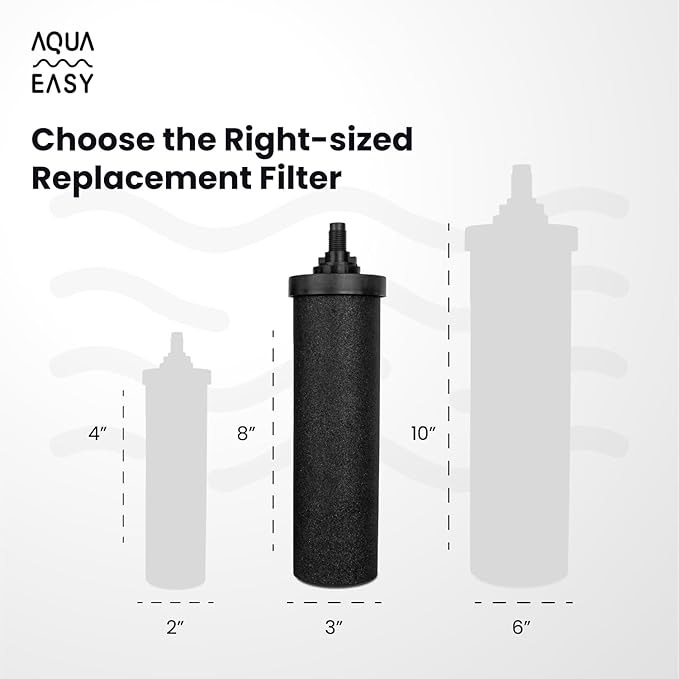 AquaEasy BB9 Activated Carbon Water Filter Candle(2 Pcs) Replacement Gravity Water Filter Candle Compatible With Gravity Filter System