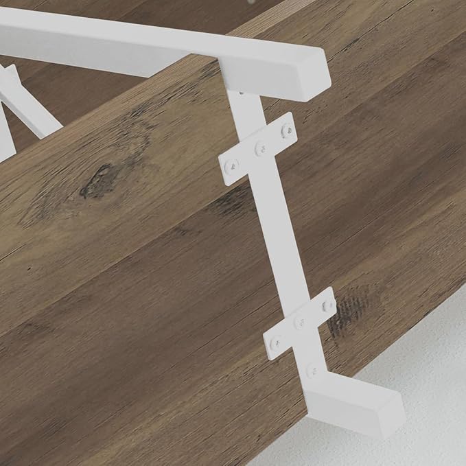 LVB Farmhouse Entryway Table, Industrial Wood Sofa Table with Storage Shelf, Modern Console Tables Behind Couch for Living Room, Wooden Hallway Foyer Table for Front Entry, White Rustic Oak, 55 Inch