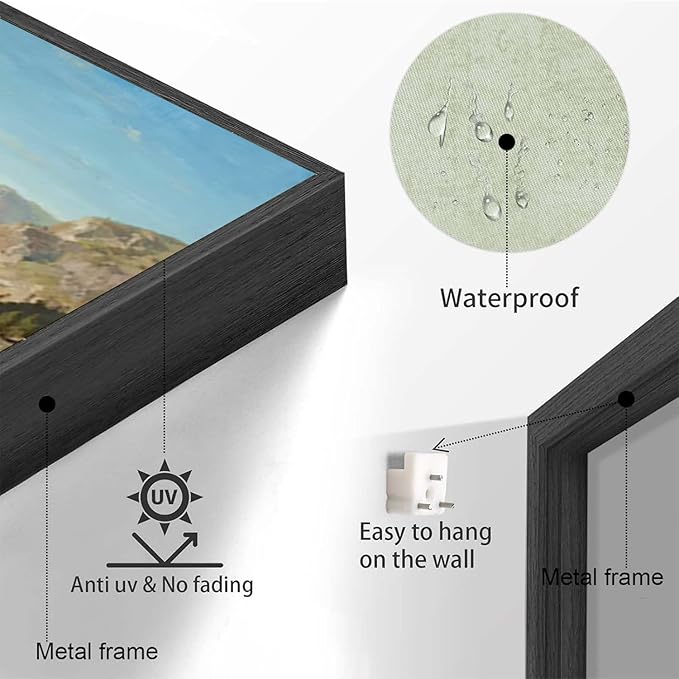 Natural mountain stream scenery poster suitable for bedroom beautiful blue sky flowing river scenery suitable for living room dormitory office