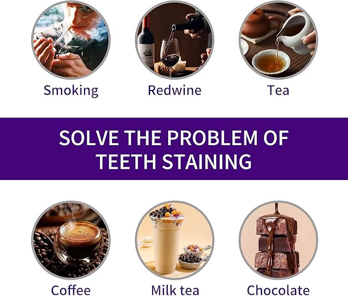 Purple Toothpaste for Teeth Whitening, Purple Whitening Toothpaste for Adults,Tooth Stain Remover Gel - Tooth Whitener Suitable for Smoking, Coffee, and Removing Dental Stone 