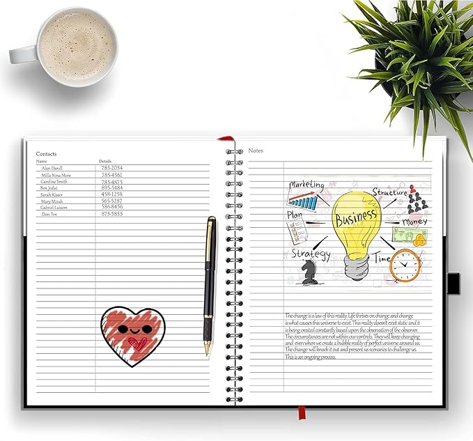 Hourly Appointment Book, Scheduling Book, Daily Schedule Planner with 15 Minutes Increments, Business Appointment Book for Multiple Schedules, Business Planner, Undated, 2 Years, Large, HARDCOVER