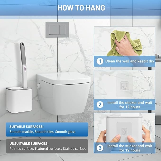 42 PCS Disposable Toilet Bowl Brush Refills, Disposable Toilet Brush Heads, Toilet Wand Disposable Refill Heads, Disposable Replacement Head (42Pcs Replacement Heads)