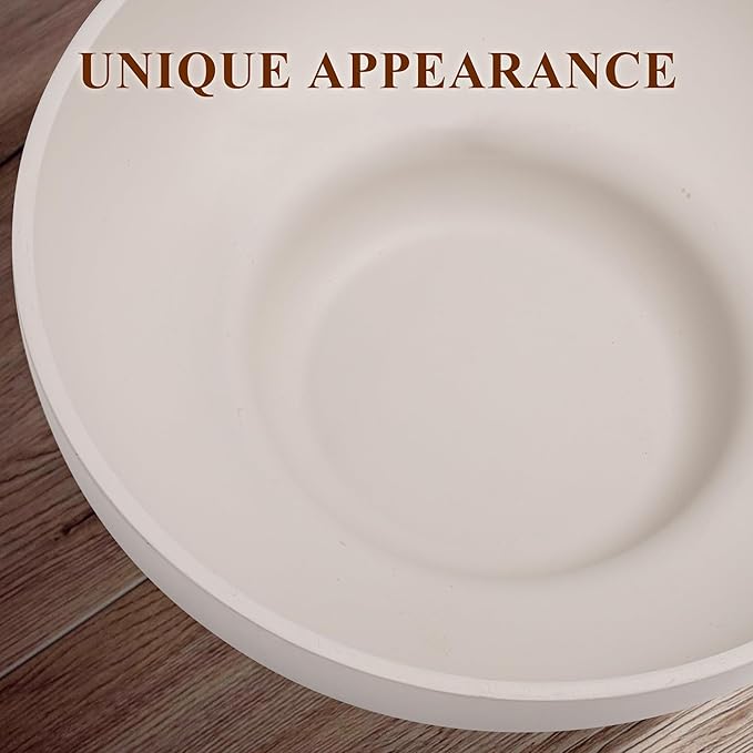 Large Decorative Concrete Bowl, Modern Handicraft Bowls for Home Decor, Decorative Fruit Bowl for Kitchen Counter, Stylish Key Bowl for Entry Table, Gray