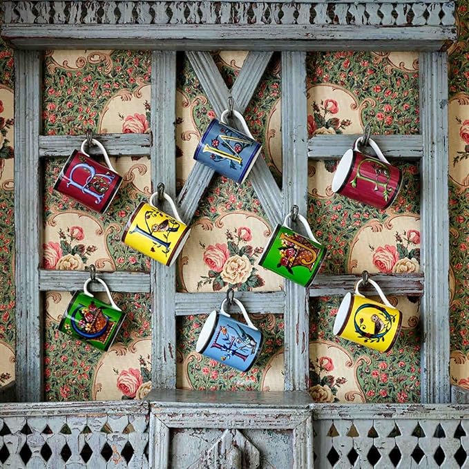 Spode Kit Kemp Alphabet Mug - Letter T Monogram in Fine China, 12oz Ceramic Coffee Cup for Hot Drinks, Personalized Drinkware for Unique Gifts, Dishwasher Safe Tea or Coffee Mug - Gift Box Included