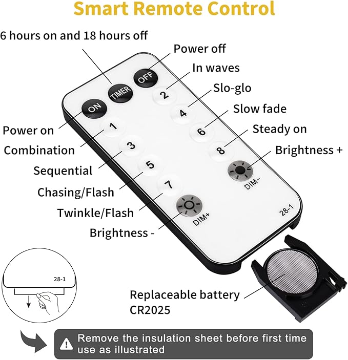 Minetom Globe String Lights, 33 Feet 100 Led Fairy Lights Plug in, 8 Modes with Remote Mini Globe Lights for Indoor Outdoor Bedroom Party Wedding Garden Christmas Tree Decor, Warm White