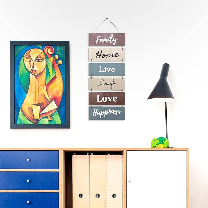 Hanging Wall Decor Sign - Welcome Vertical Wall Art Decorations, Rustic Home Accessories for Living Room, Bedroom, Family, Dining, and Kitchen, Outdoor Signs for House, Live, Laugh, Love Plaques