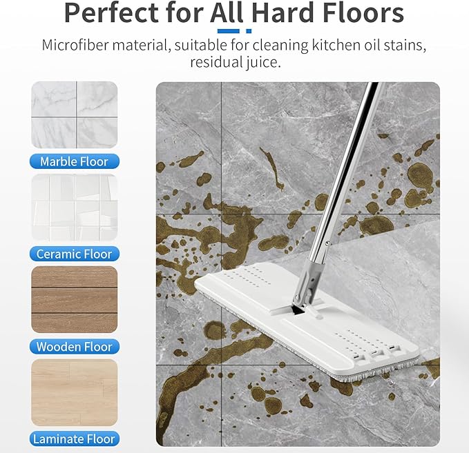 10Pcs Joymoop Mop Replacement Pads, 15 * 4.9'' Universal Mop Pads Mop Head Refills Washable Wet Mop, Compatible with Most 11-14” Size Mops