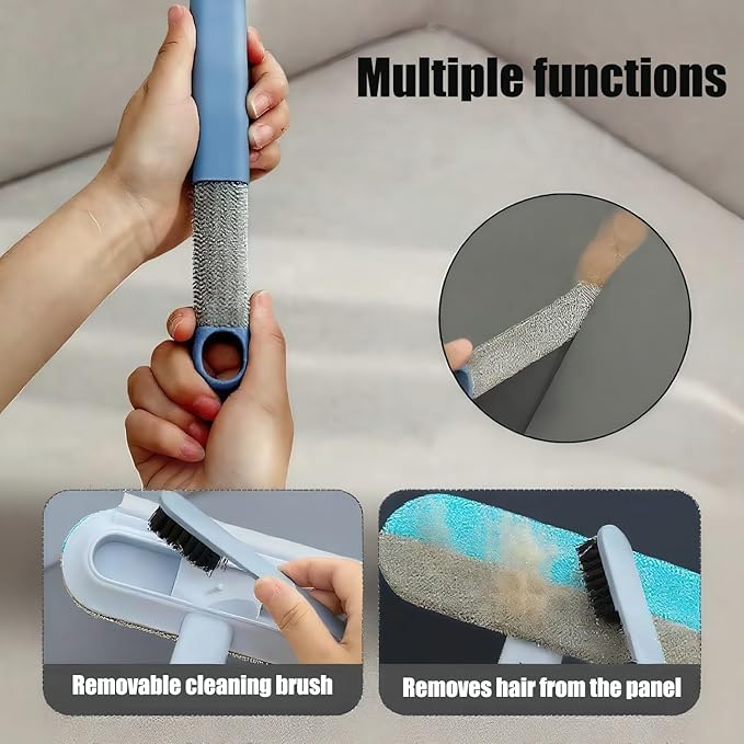 1 PCS Pet Hair Remover for Furniture,4 in 1 Reusable Lint Brush with 17-Inch Handle, Washable Tool for Dog and Cat Hair on Couches, Carpets, Clothes, Bedding, and Cars