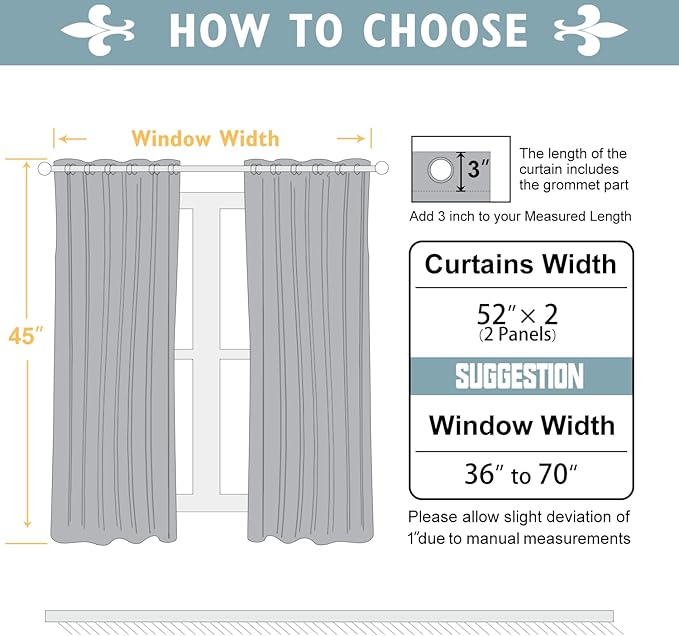 ChrisDowa Blackout Curtains 45 inches Long for Bedroom - 2 Panels Set Grommet Thermal Insulated Room Darkening Curtains for Living Room (Biscotti Beige, 52 x 45 Inch)