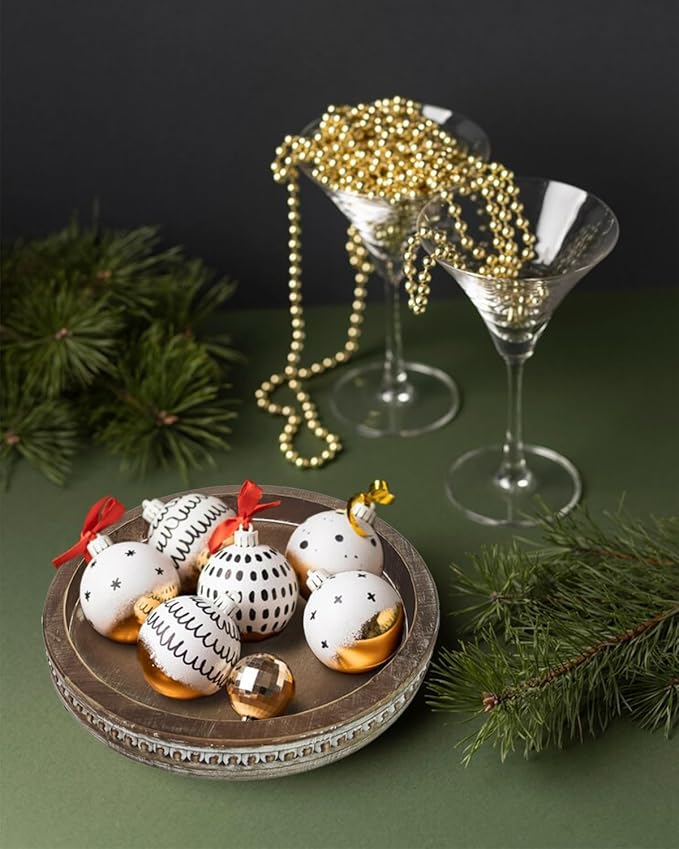 12 Inches Rustic Wooden Decorative Tray, Small Round Beaded Wood Tray for Kitchen Dinning Table Centerpiece Decor Entryway Living Room Home Decor, Brown