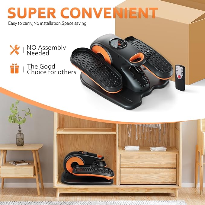 Under Desk Elliptical Machine, Ellipse Exerciser as Seen on TV for Seniors with Remote Control & 12 Adjustable Speeds, Elliptical Machine for Home