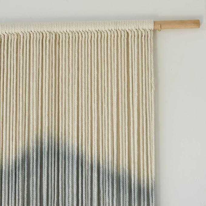 IOWER Macrame Wall Hanging Mountain Dip-Dyed Macrame Wall Decor Large Modern Fiber Art Boho Wall Decor 57" Wx35 L