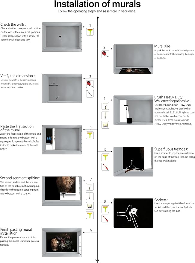 Lion Floral Wallpaper Nursery Wildlife Background Wall Mural Children's Room (Not Peel and Stick)