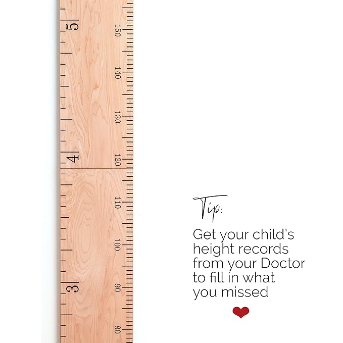 Wooden Growth Chart for Wall - Size Height Chart for Kids, Growth Measuring Board and Kids Height Wall Chart, Growth Chart for Kids, Height Chart for Wall - Natural (63"x6.7")