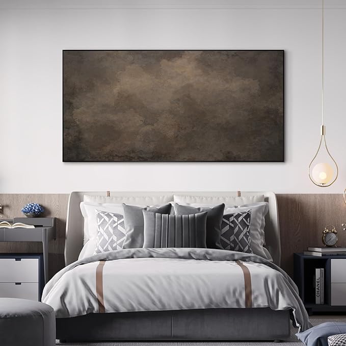 SIGNWIN 36"x72" Extra Large Framed Wall Art Neutral Cloudy Abstract Illustration, Soft Atmospheric Design for Home Living Room Bedroom Decor (Frame Assembly Required)