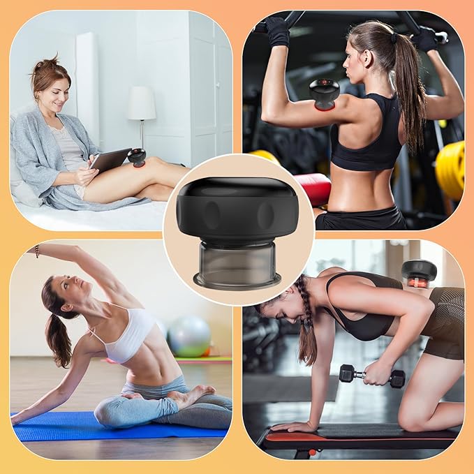 5-in-1 Smart Dynamic Cupping Therapy Set, Smart Cupping Therapy Massager, 12 Levels of Suction Strength and Temperature Control for Targeted Pain Relief, Knots, Aches, Portable Cupping Kit