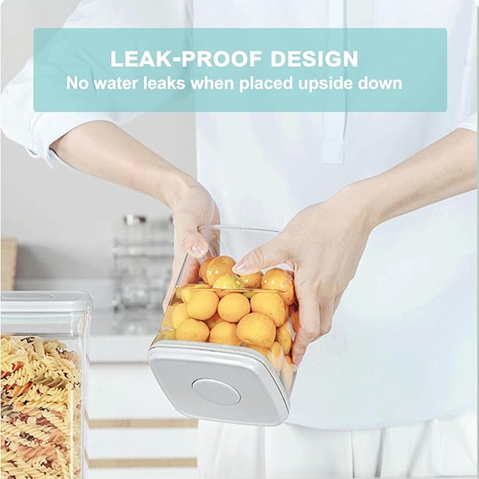 Pop Containers with Lids - Stackable Airtight Food Storage, Kitchen Pantry Storage Containers for Snacks Candy Salt Herbs Spices BPA-Free (10PCS (0.5 + 1.2 + 2.0 + 2.7 + 3.3 Qt) * 2)