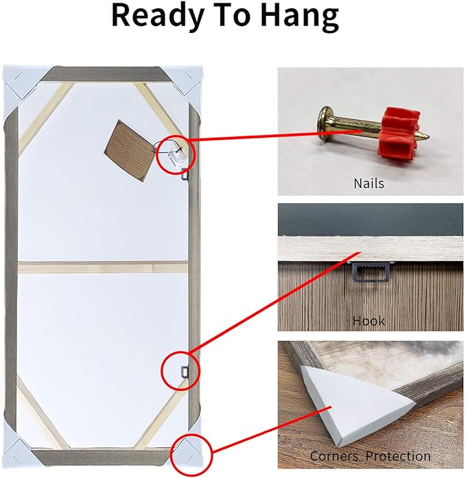 Framed Brooklyn Bridge Wall Art: Large Size New York Cityscape Skylines Night Scene Modern Picture Artwork for Home Office Decoration (48” X 24”)