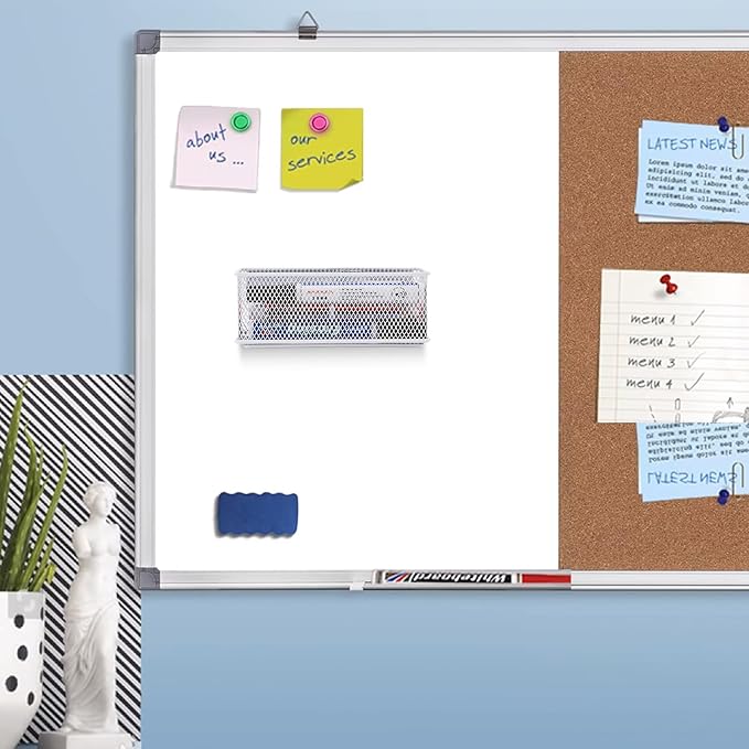 6.29"x2.28"x2.48" Magnetic Basket for Whiteboard White Magnetic Basket for Fridge Magnetic Organizer Holder with 5 Strong Magnets Magnetic Holder for Refrigerator Locker