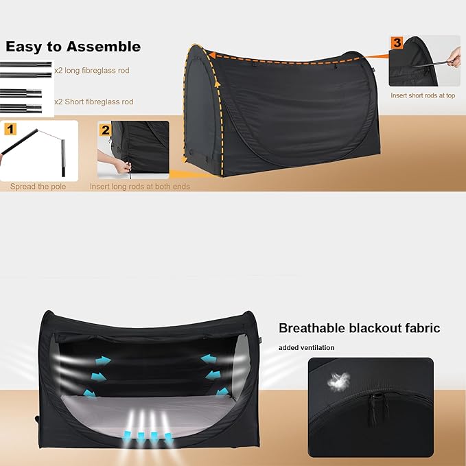 Privacy Pop up Eclipse Bed Tent Bed Drapes (Starry Constellation, Full)