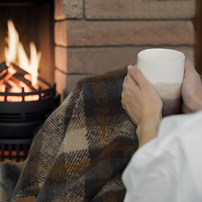 ZonLi Brown Throw Blanket, 50" x 60" Fall Decorative Classic Blankets with Tassel for Couch, Bed, Sofa, Chair, Outdoor, Cozy Warm Lightweight Blankets (Brown)