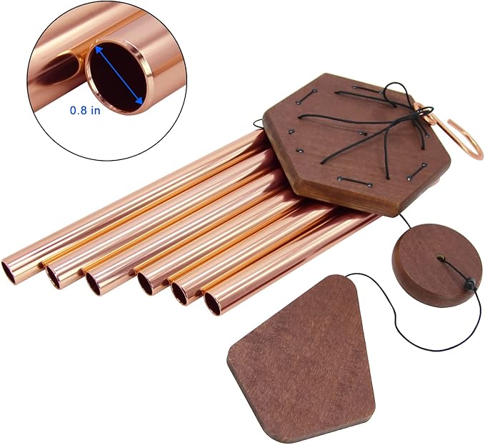 Memorial Wind Chimes for Outside, Wind Chime Outdoor Deep Tone, Sympathy Wind-Chime Personalized with 6 Tuned Tubes, Elegant Chime for Garden Patio Balcony and Home Gold