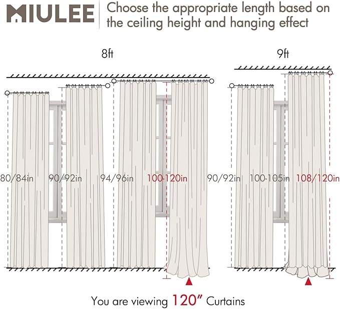 MIULEE 100% Blackout Curtains 120 Inch Long 2 Panels for Bedroom, Thick Luxury Faux Linen Black Out Curtain Room Darkening Back Tab Pleat Window Textured Drapes with Hooks for Living Room, Baby Pink