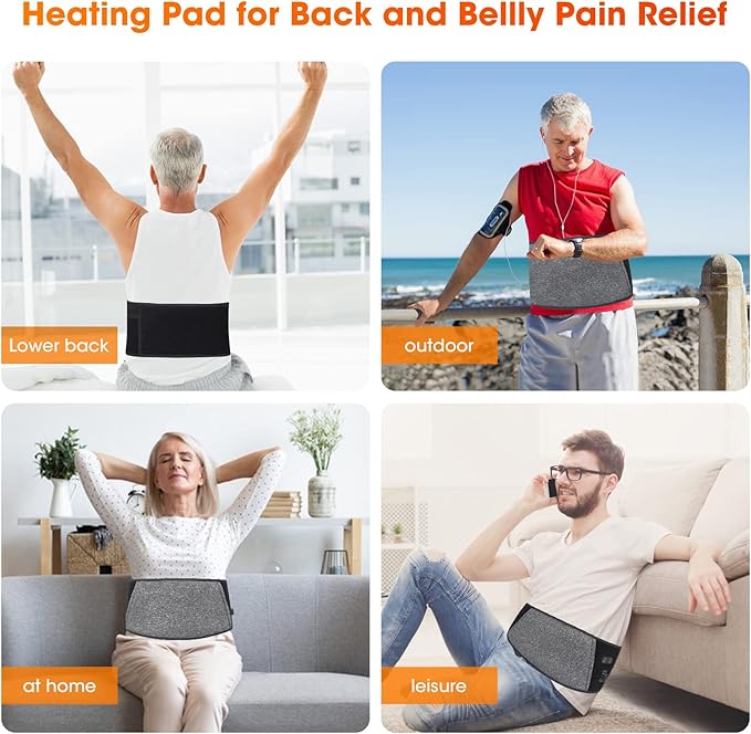 Heated Waist Belt,Heating Pad for Low Back and Belly, Holiday Gift,Women’s Cordless Heating Belt for Period Cramps - Rechargeable & Slim Design
