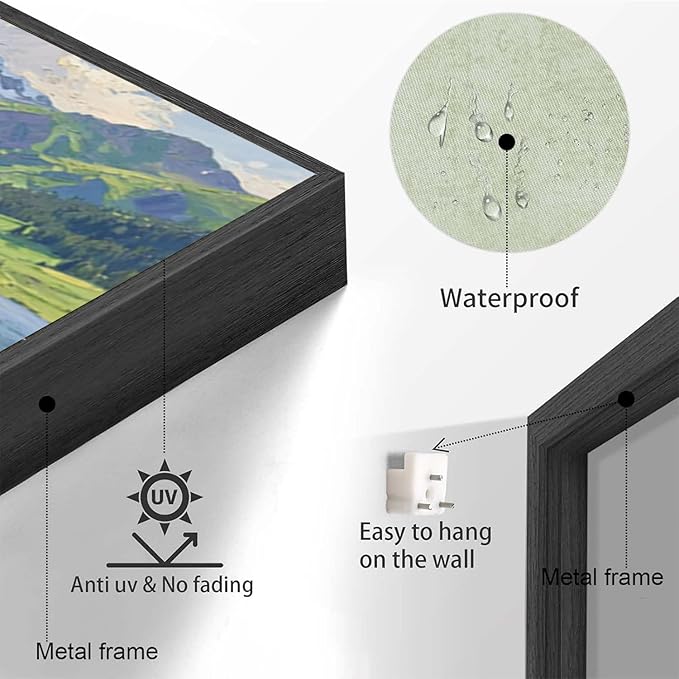 The scenery of mountain streams and green meadows is suitable for living rooms bedrooms offices landscape posters and wall paintings