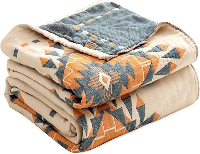 Spring Blankets Cotton Throw Blanket 60''x 80'' Muslin Blanket for Couch Bed Chair,Cozy Soft Bed Cotton Quilted Boho Quilts Blanket Gifts for Women